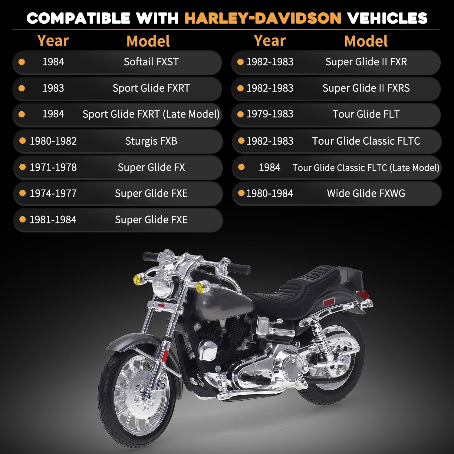 BDL371443 Primary Drive Belt 8mm x 3" 144 Tooth Compatible with Harley-Davidson Electra Glide FLH Super Glide FX FXR FXE Low Rider FXS Wide Glide FXWG Softail FXST 1971–1984 Replaces DS-360014