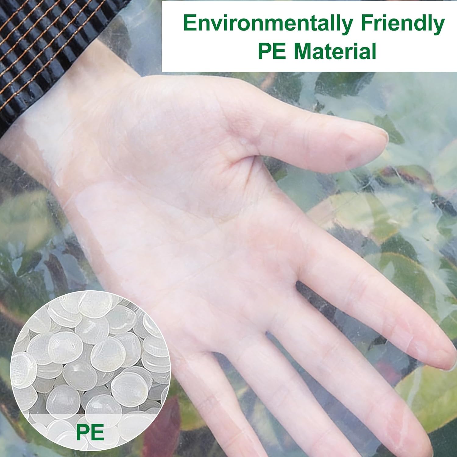 Clear Waterproof Tarpaulin with Extra Grommets, Windproof Rope, Heavy Duty Poly Tarp, Outdoor Rainproof Cover for Covering Henhouse Porch Canopy Plant Patio(1.5x5m/4.9x16.4ft)