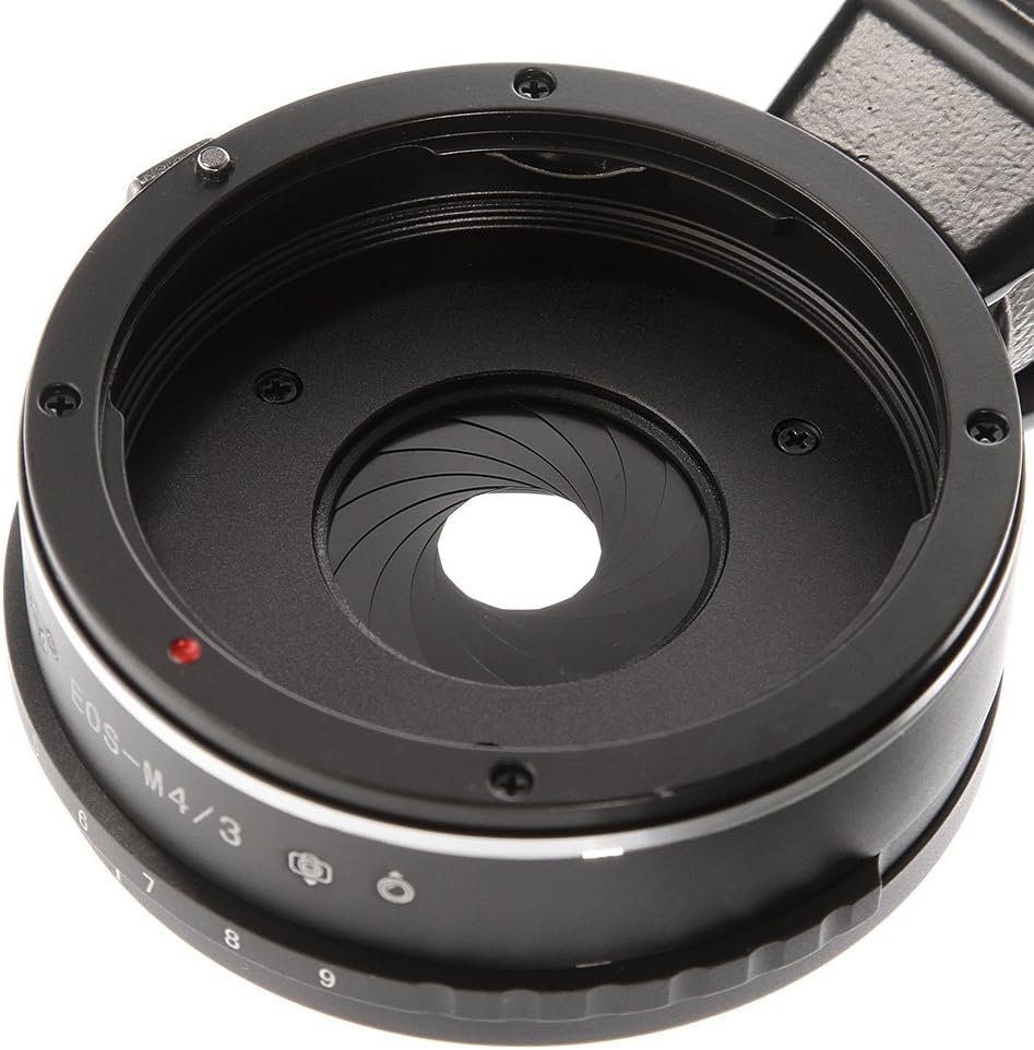 FocusFoto Pro Built-in Aperture Control Lens Mount Adapter Ring for CAN0N EOS EF Lens to Olympus Pen Panasonic Lumix Micro Four Thirds (MFT, M4/3, Micro 4/3) Mount Mirrorless Camera Body GH5 GF6 E-M5