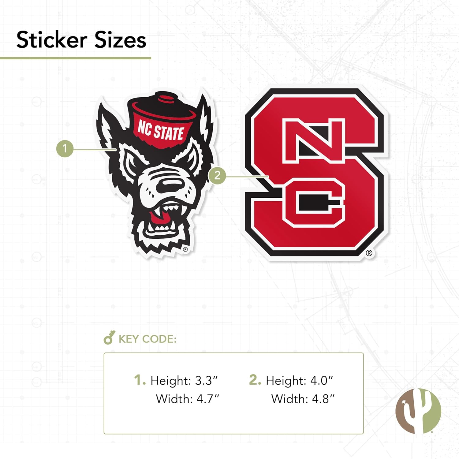 Desert Cactus North Carolina State University Car Accessories Metal License Plate Frame and Sticker for Front or Rear of Car (Sticker Frame Combo - Alumni) - Image 3