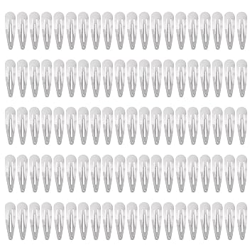 Lawie 100 Pack 2 "Snap Hair Clips - Silver Metal Barrettes، 5cm Small Hairpins، Thin Barrettes for Gray Hair، DIY Crafts، Accessories for Women and Girls