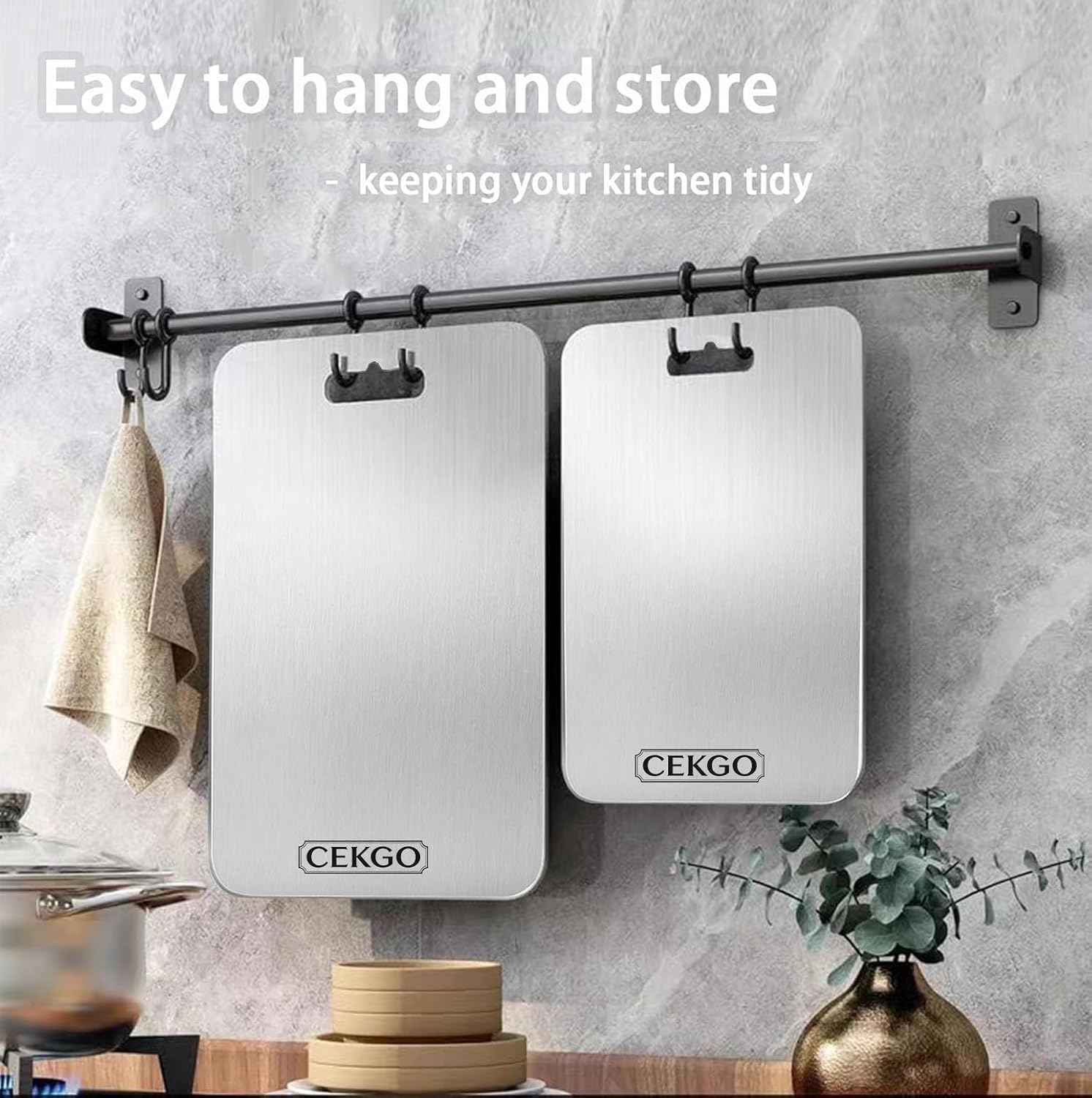 Titanium Cutting Board for Kitchen, Cutting Board Double Sided Food Grade,Dishwasher safe, Easy to Clean，Food-Grade Metal Meat Chopping Board Mat,Hygiene Durabl- Single piece XL
