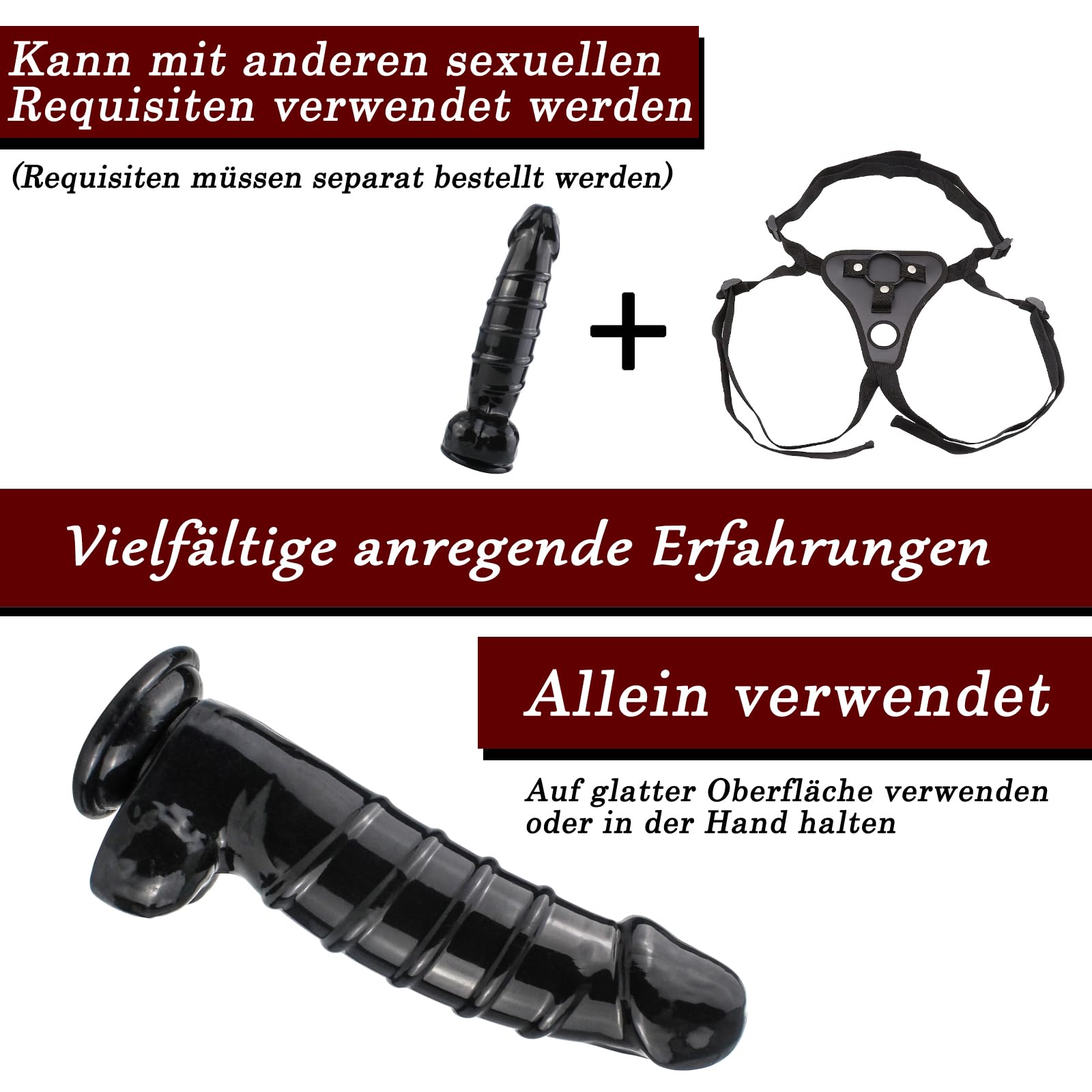 BDSMYEE dildo gigante dildo mostruoso anale con ventosa giocattolo sessuale erotico per donne giocattolo sessuale da solista per donne estremamente duro (L)