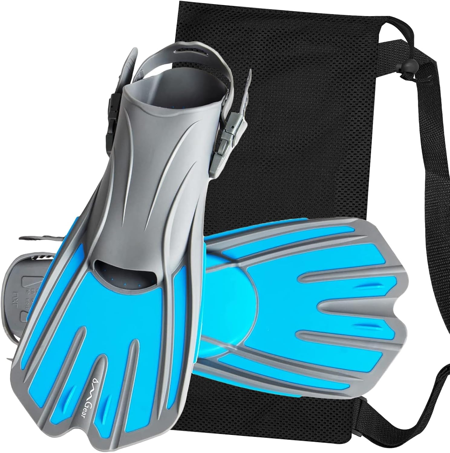 OMGear Swim Fins Short Snorkel Fins Dive Flippers for Lap Swimming Snorkeling Diving Pool Activities Travel Size with Mesh Bag for Adult Men Women