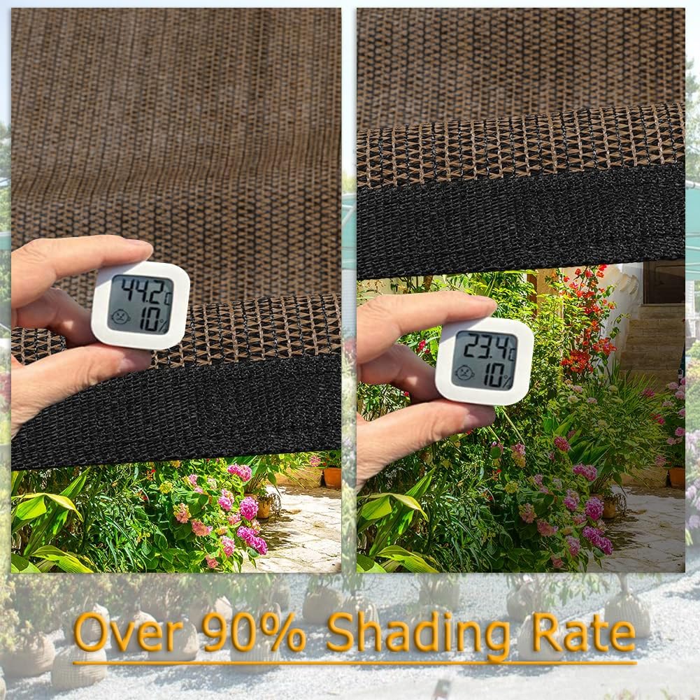 90% zacienienia - moskitiera na patio, do pergoli, podwórka, budy psów, kampera, markiza - 3 m x 15 m, ciemnozielona siatka