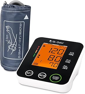 Dr. Odin BSX516 Digital Blood Pressure Monitor, Dual Power, 2-User Mode with 99 Memory Storage, Large LCD Display (Black)