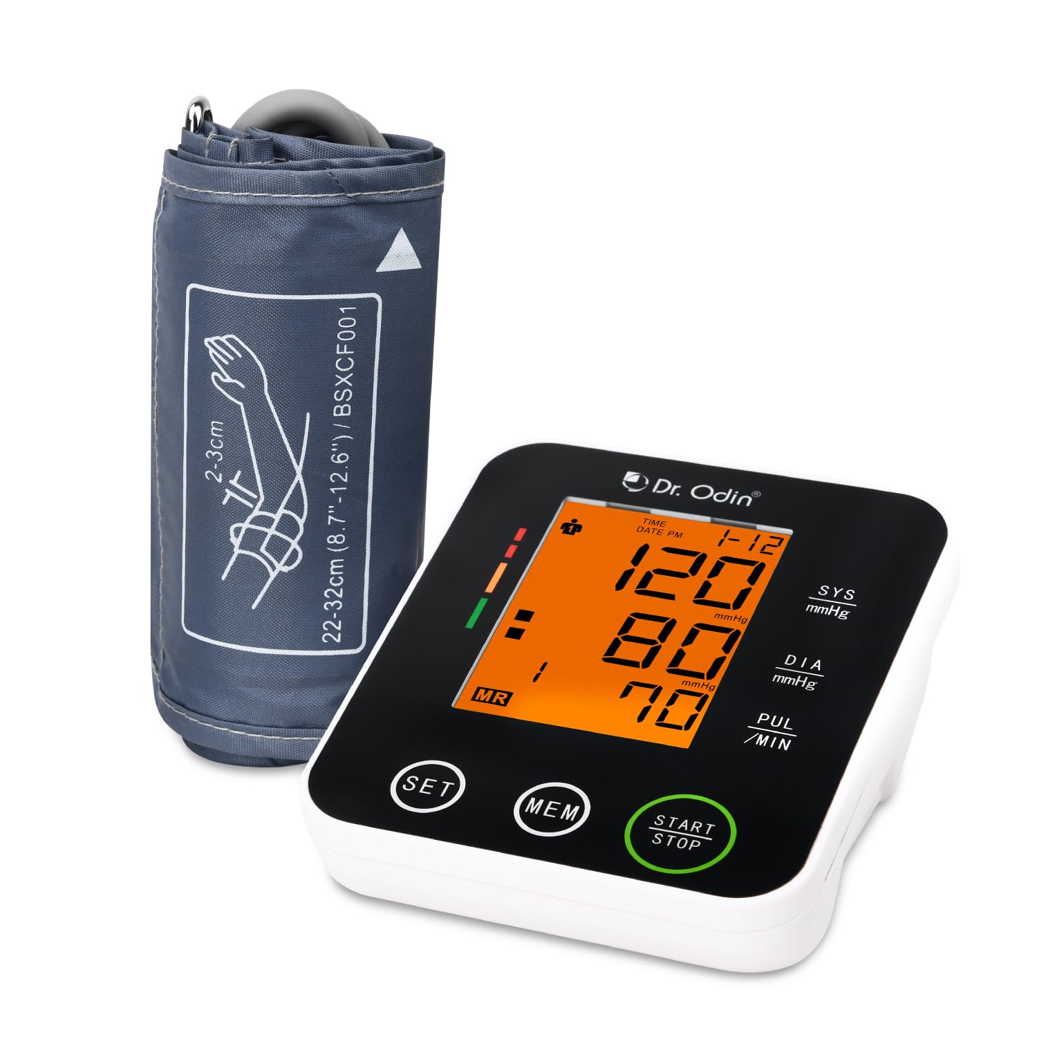 Dr. Odin BSX516 Digital Blood Pressure Monitor, Dual Power, 2-User Mode with 99 Memory Storage, Large LCD Display (Black)