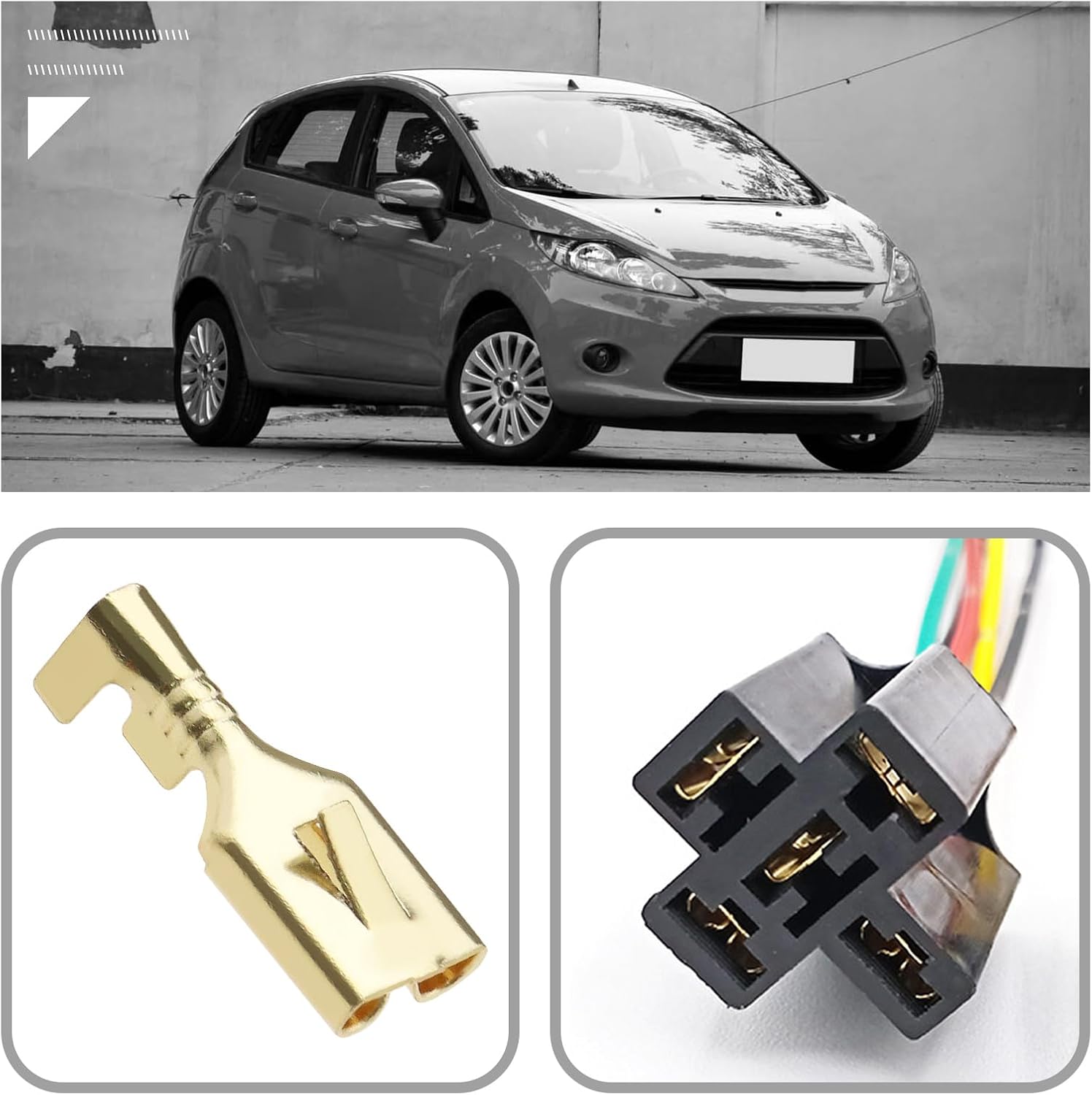 The Lord of the Tools 4 Sets Car Relay Plug Holders with 6.3mm Terminals for 4 Pin 5 Pin Relays 10A 12V/24V Automotive Relay Socket Base Connector Replacement Parts