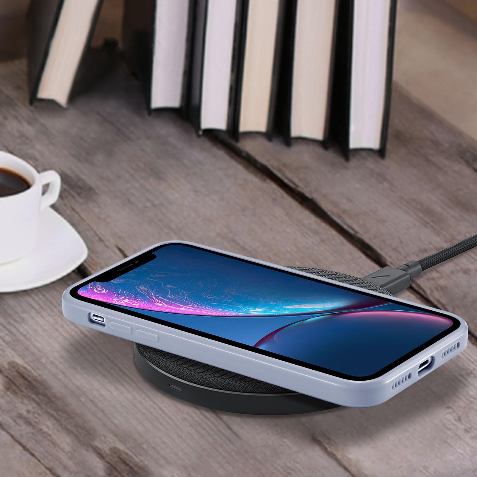 Custodia IPhone XR ZTOFERA Tema Natalizio | Rigida + Silicone Con Motivo Tazza Di Caffè | Antigraffio E Anti Urto - 3