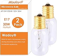 Vista 1 de Wadoy Bombilla de microondas compatible con LG, Frigidaire, Kenmore, Whirlpool, GE Range Microondas, 6912W1Z004B 125V 30W E17, bombilla de repuesto