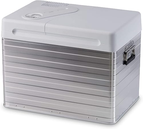 Miniatura 8 de MQ40A - Enfriador de refrigeración termoeléctrico portátil con aspecto clásico de aluminio del maletero, capacidad de 53 latas, se enfría hasta 30°F