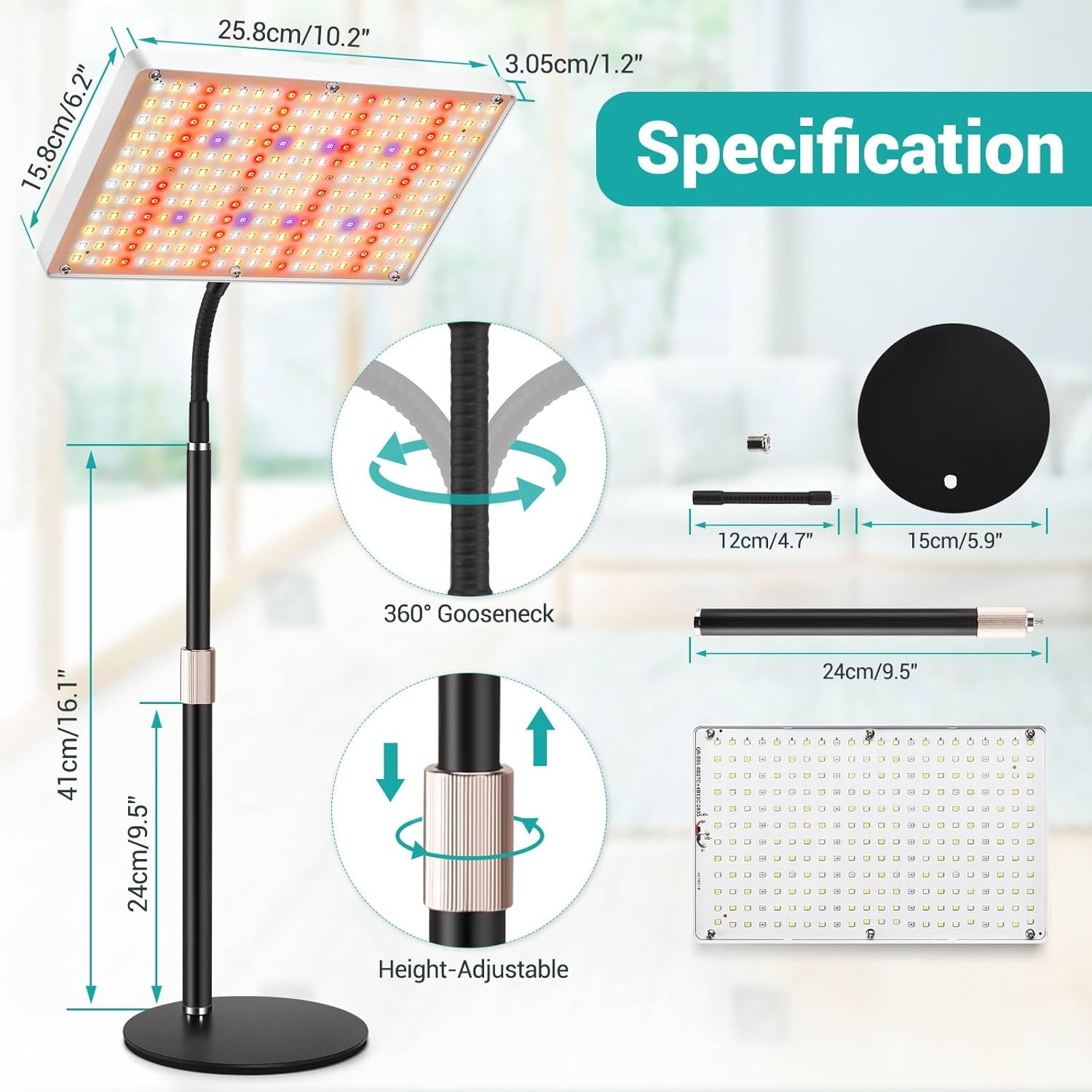 DragonLight Upgrade Desk LED Grow Lights, Full Spectrum Dimmable Grow Light with Remote Control for Greenhouse and Indoor Plant Veg and Flower Growing [Tabletop]