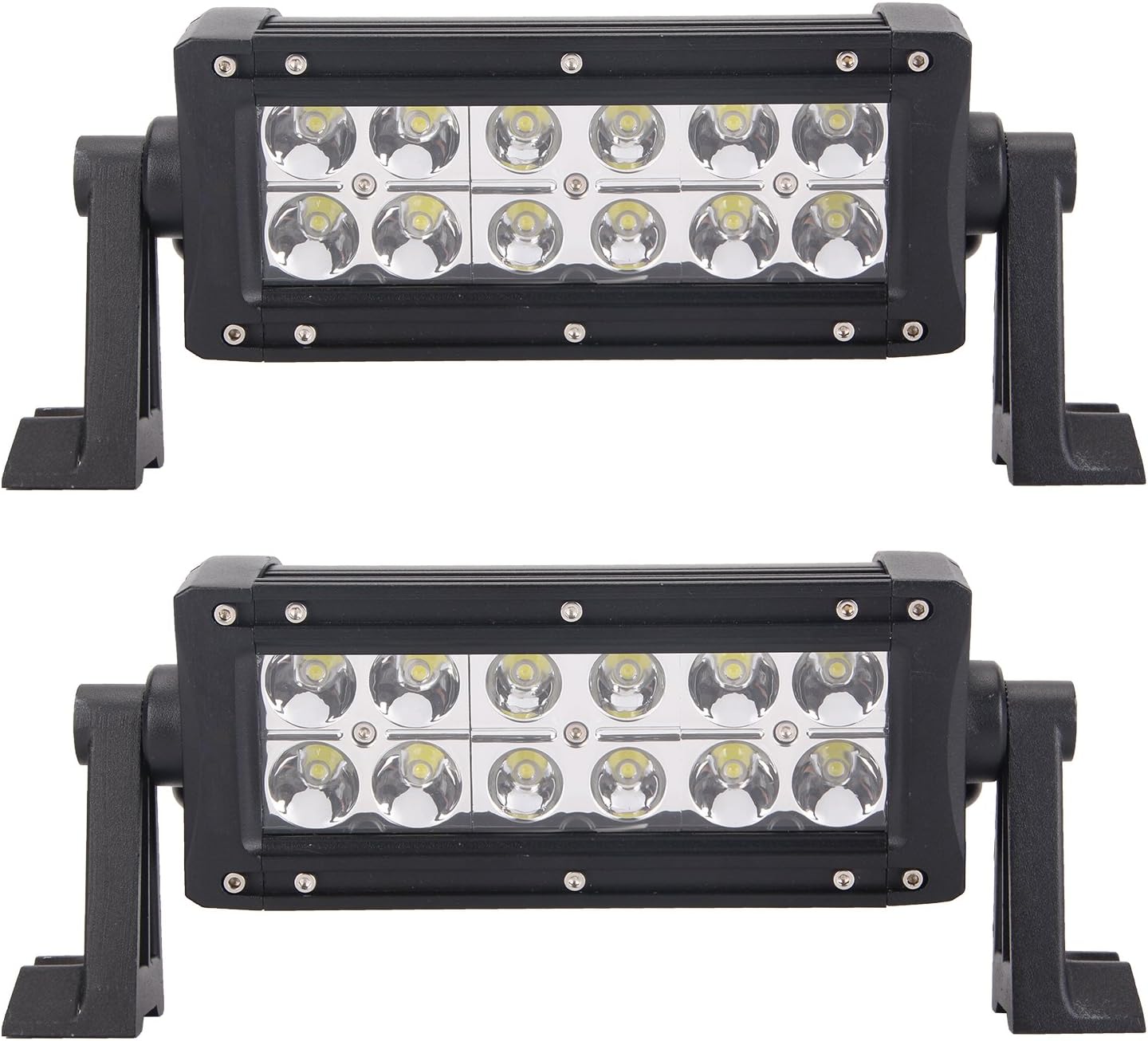 LED Light Bar, Northpole Light 2X 8 36W Spot LED Light Bar Work Light, IP67 Waterproof LED Off Road Lights, Driving Fog Light with Mounting Bracket for Off-Road, Truck, Car, ATV, SUV, Jeep