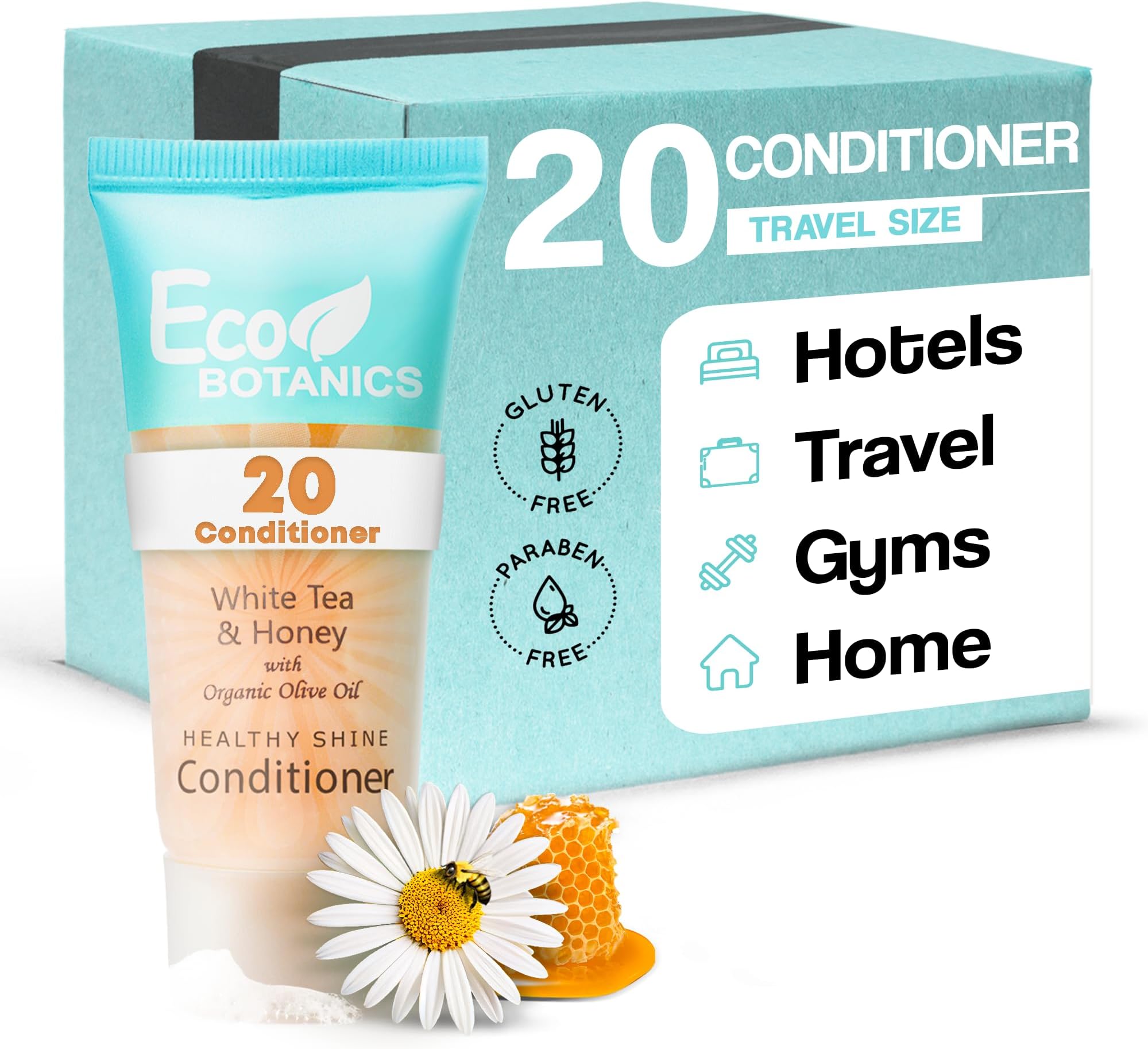 Eco Botanics Travel-Size Hotel Conditioner, 0.85 oz. (Case of 20)