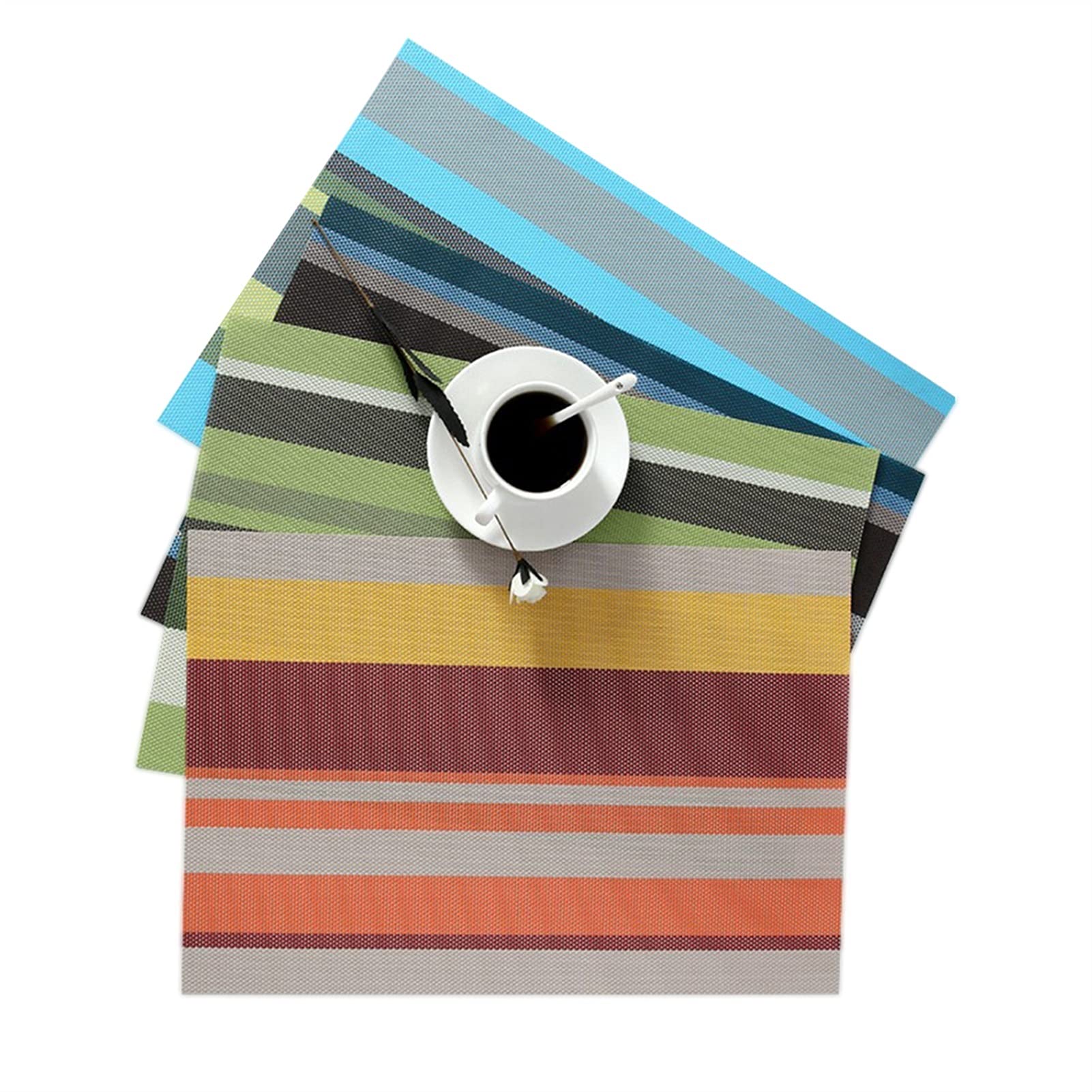 Table de tissage Accessoires de table Isolation thermique Table de table Table de table Tapis de la table à la maison (Color : Placemat Blue, Size : Rectangular)