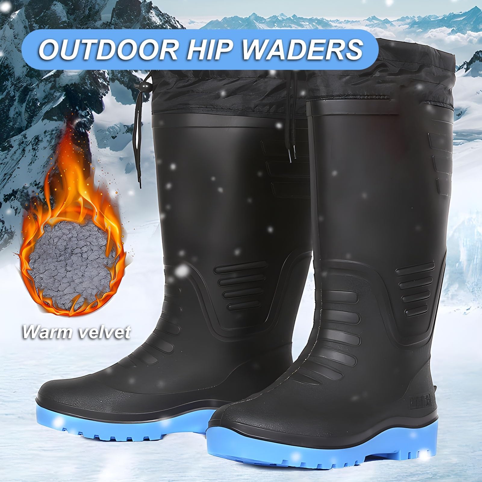 Waders hip Robusti Stivali da Pesca da Uomo, Comodi Stivali da Pesca Caldi E Morbidi Fatti Per Durare, Per La Caccia E La Pesca Nelle Paludi