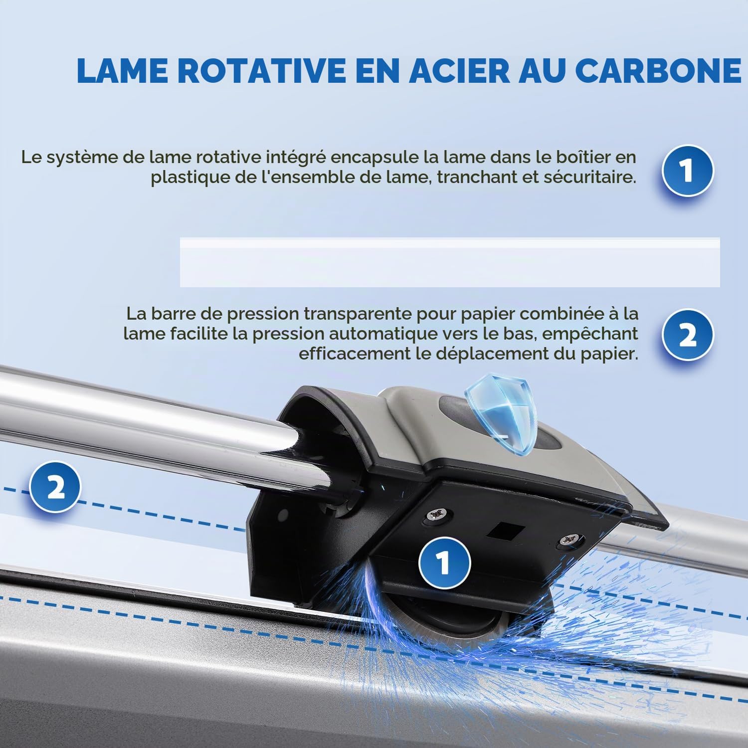 CGOLDENWALL Coupe-Papier Industriel A3 de Capacité de 15 Feuilles, avec Règle Latérale, Grille de Mesure A3-A6 et Garde de Sécurité, Massicot pour Papier, Photo, Papier d'Artisanat, PVC (A3)