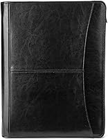 Vista 18 de Cartera personalizada de cuero vegano con bolsillo frontal para hombres y mujeres, carpeta con cremallera personalizada para cuaderno de 8.5 x 11