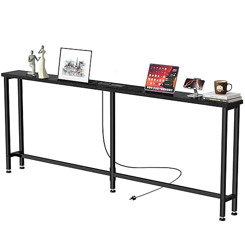 GRLEAF 78" Sofa Table with Built-in Power Strip (2 AC