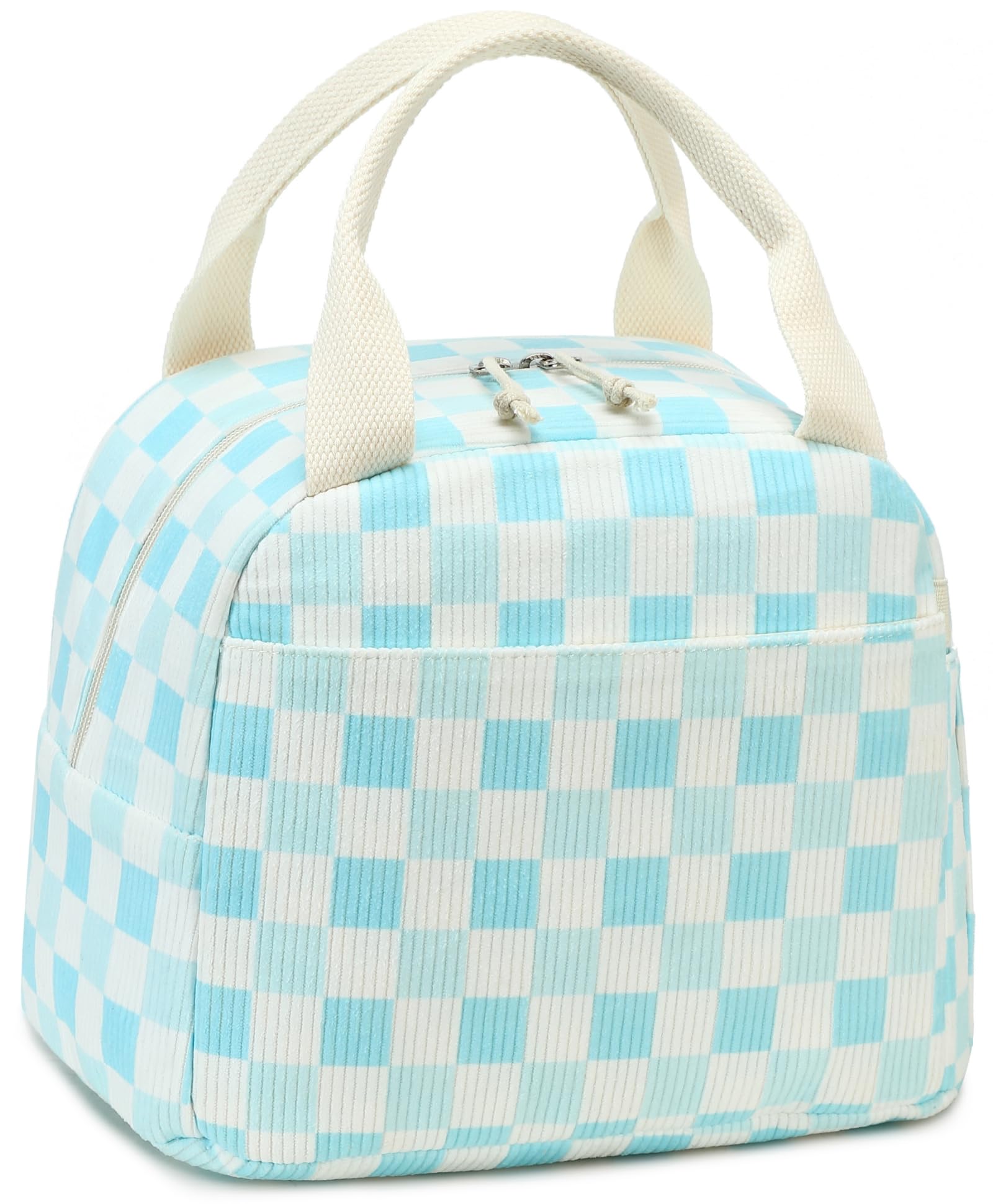 LEDAOU Lunch Box for Women Insulated Lunch Bag Corduroy Lunch Tote Bags Leakproof Cooler Lunch Case for Travel Work Picnic