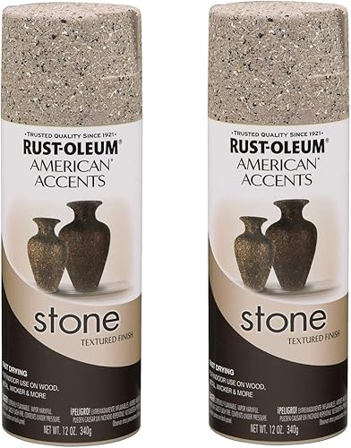 Rust-Oleum 7995830 Stone Creations - Pintura en aerosol, 12 onzas, guijarro, paquete de 2