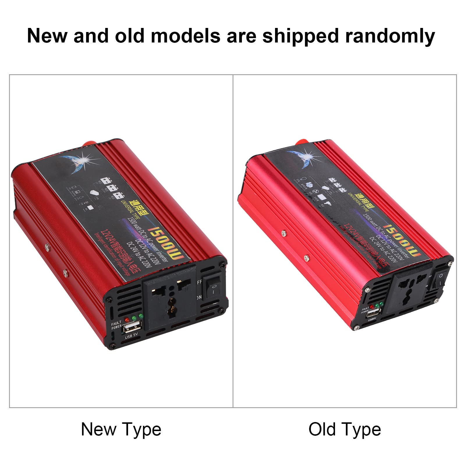 EBTOOLS para convertidor de 12 V 230 V 1500 W para convertidor 12 V 230 V 1500 W, inversor de CC 12 V/24 V a CA 220 V 1500 W inversor de Coche Adaptador de convertidor de Cargador USB de Onda