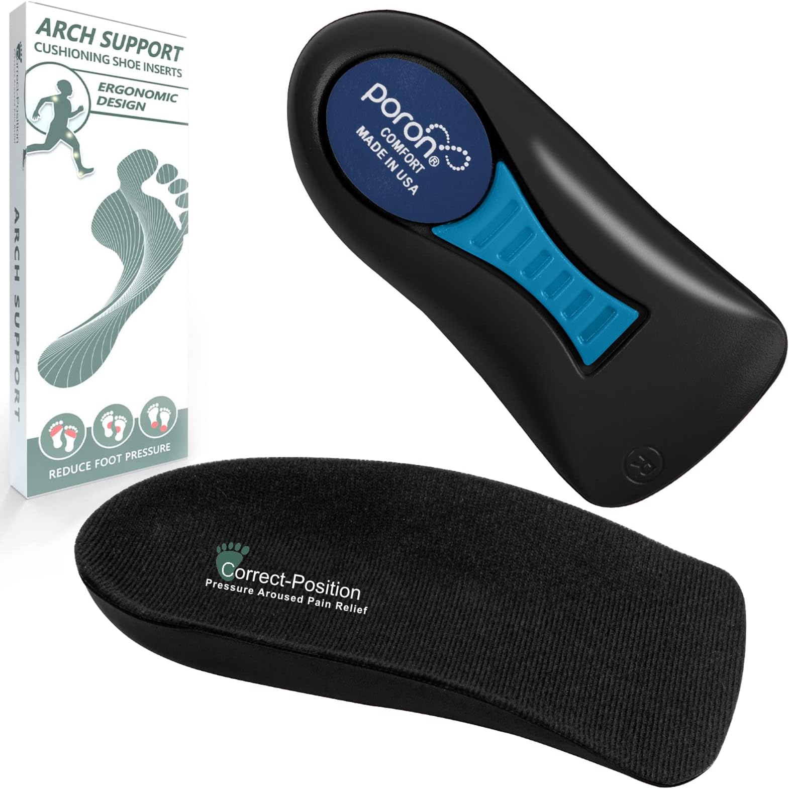Plantar Fasciitis Relief Arch Support Shoe Inserts for