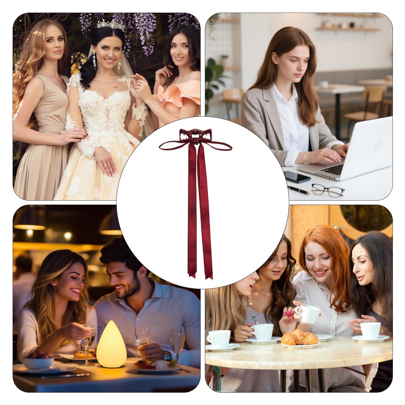 Clip per Capelli Magnetico a Barretta Styling con Nastro a Farfalla