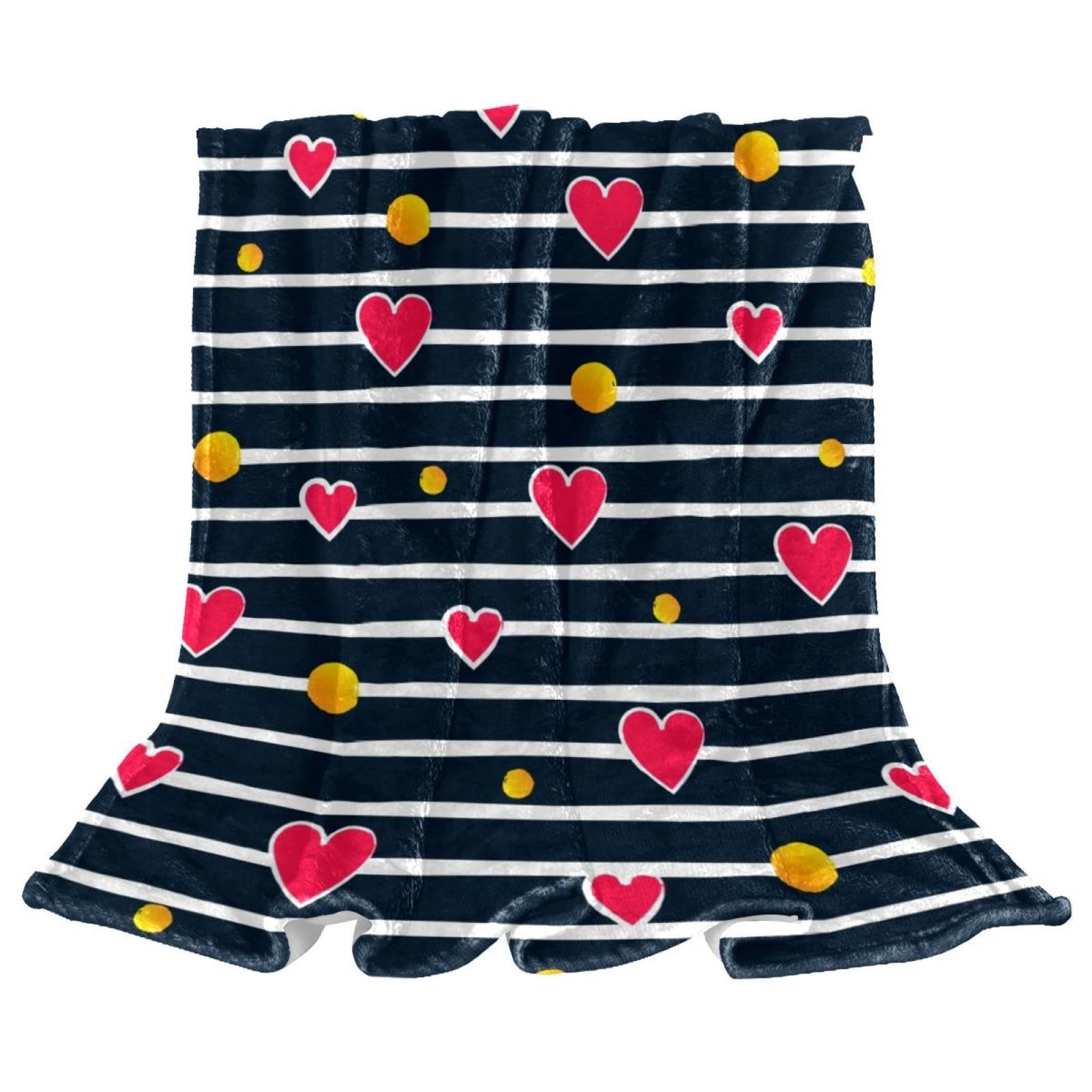 Couverture microfibre Stripe Red Heart de qualité supérieure jeté de lit doux 150x200cm