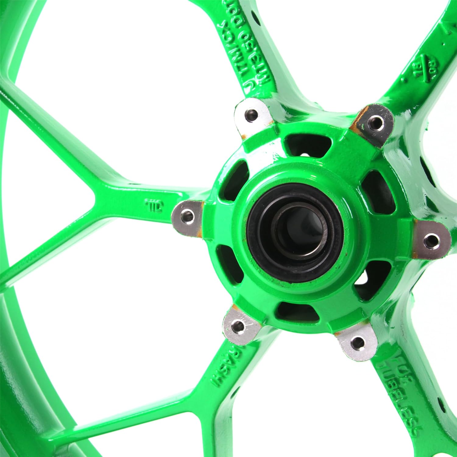 Neon Green Front Wheel Rim and Brake Discs Rotors Compatible with Honda CBR1000RR 2006-2016, Motorcycle Replacement Accessories Parts