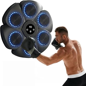 Smart Music Boxing Machine Wall Mounted Bluetooth Boxing Equipment Punching Pads With LED Light & Speaker for Adults & Kids Home Boxing Training Exercises