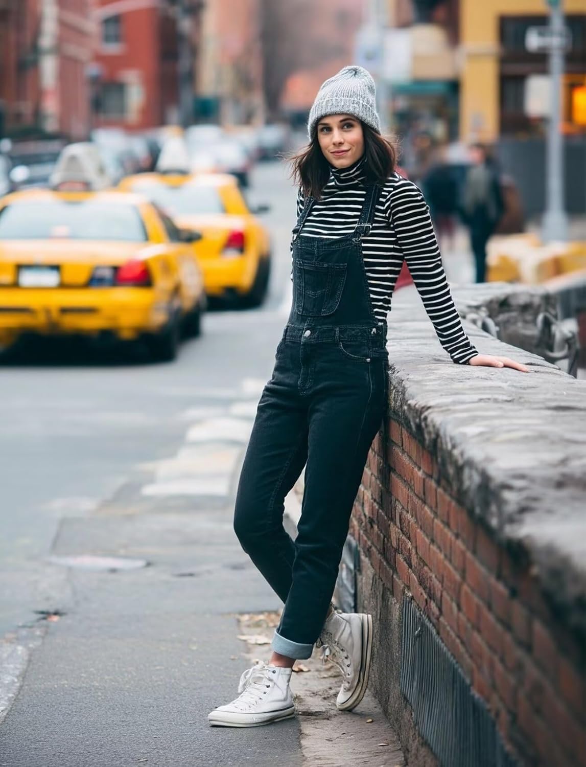 Zengjo Striped Turtleneck Women Long Sleeve Fitted High Neck Top Lightweight Soft Stretchy - Image 5