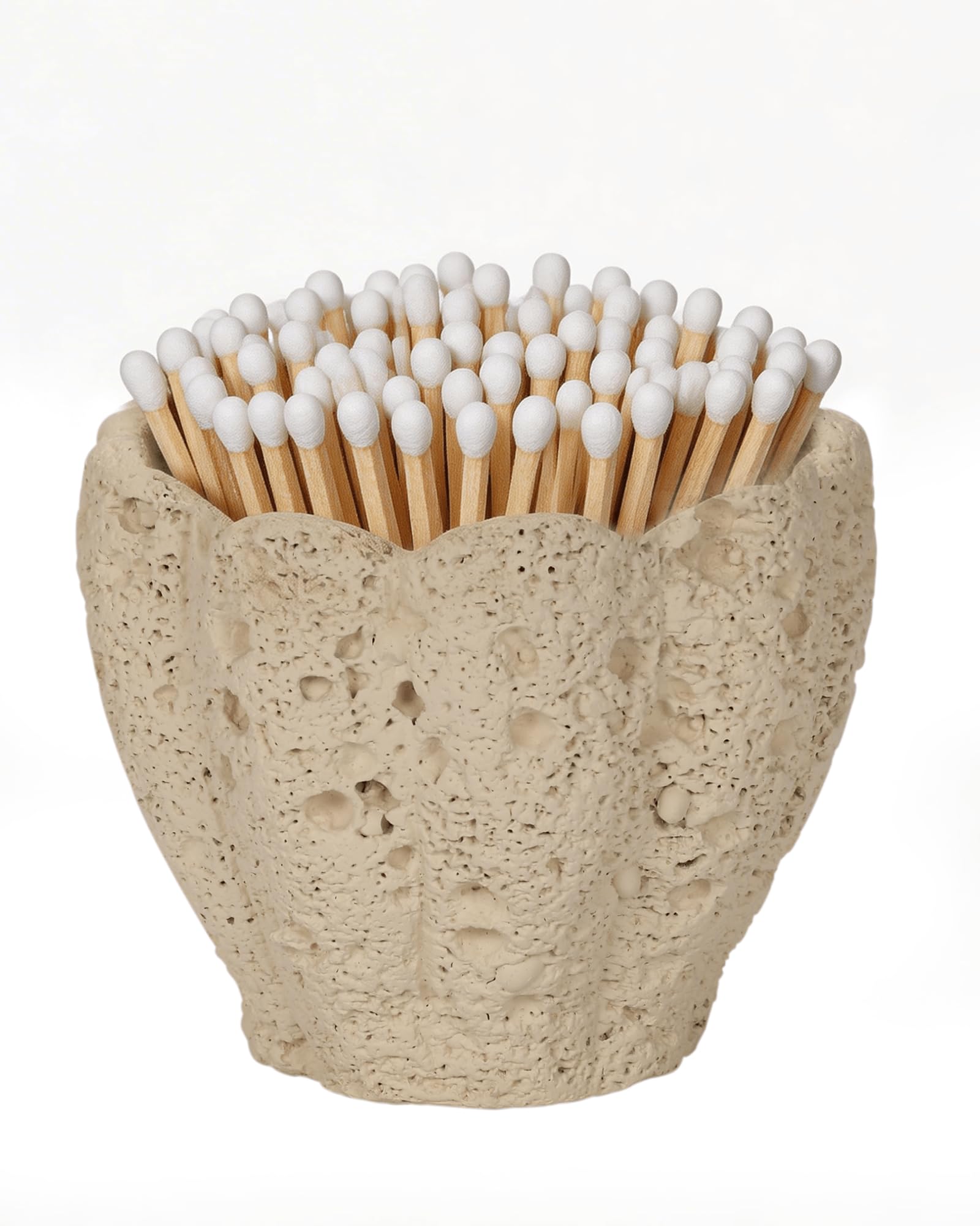 Concrete Match Holder with Striker, 3.1" x 2.5" Decorative Matchstick Jar Box for Fireplace, Candles, Cute Match Jar for Home Décor, Gift (Matches Not Included)