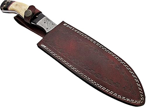 Miniatura 7 de Cuchillo de chef de acero de Damasco estilo CF-43 - beutifull Bull Hurn & Mango de hueso blanco con hermoso refuerzo de demasco