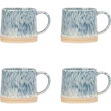10 Strawberry Street Rhea Mug, Blue, Set of 4
