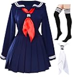 Classic Japanese School Girls Sailor Dress Shirts Uniform Anime Cosplay Costumes with Socks Set
