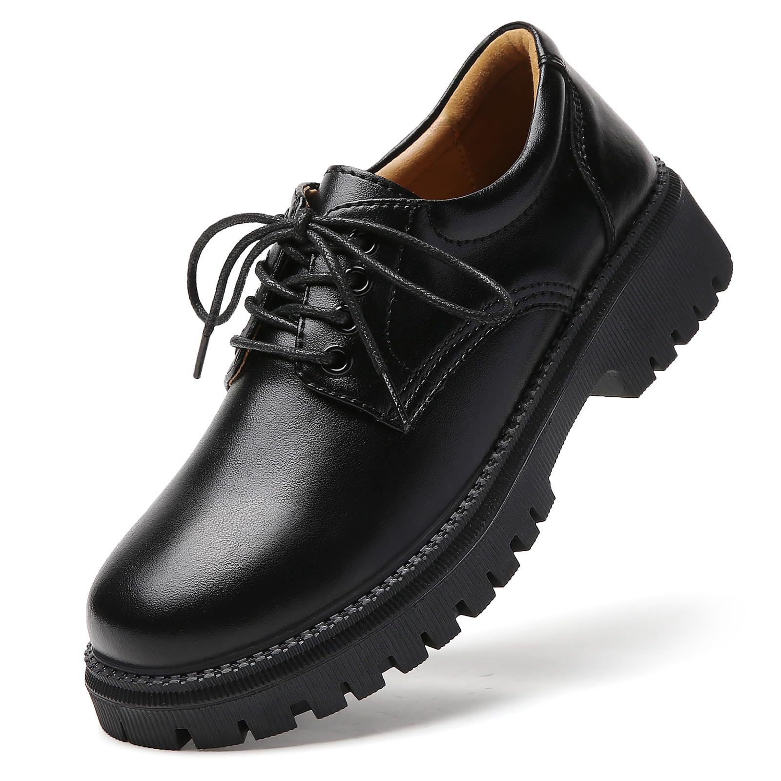 Women Oxford Shoe Black Oxford Shoes for Women Platform Womens Oxfords Shoes Womens Leather Comfortable Dressy Slip On
