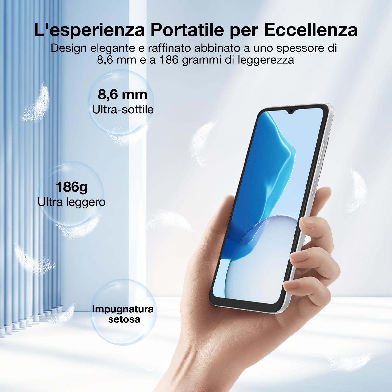 DOOGEE Smartphone N55 Plus, 20GB RAM + 128GB ROM(TF 1TB), 6,56" HD+ 90Hz Telefono, Android 14, Octa Core, 13MP+8MP Cellulare, 4G Dual SIM, Face ID, 5150mAh, OTG, GPS Smartphone