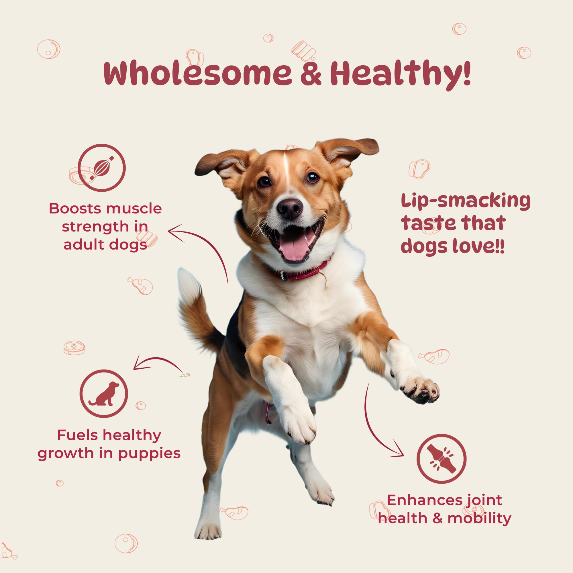 Burpy Tales Calcium and Protein Supplement for Dogs - Bone Supplement for Adult & Puppy Dogs, Pet Joint Support & Health Essentials, Easy Daily Food Topper, Powder Form, 225gm 3