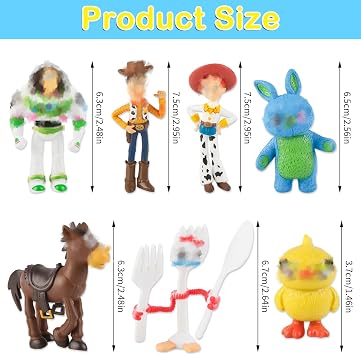 3D Cake Toppers Kids Toy Set- Mini Figures Set, Animals Cake Toppers, Story Birthday Party Supplies Decorations for Boys Girls Happy Birthday Cake Decorations and Party Goodie Bag Stuffers