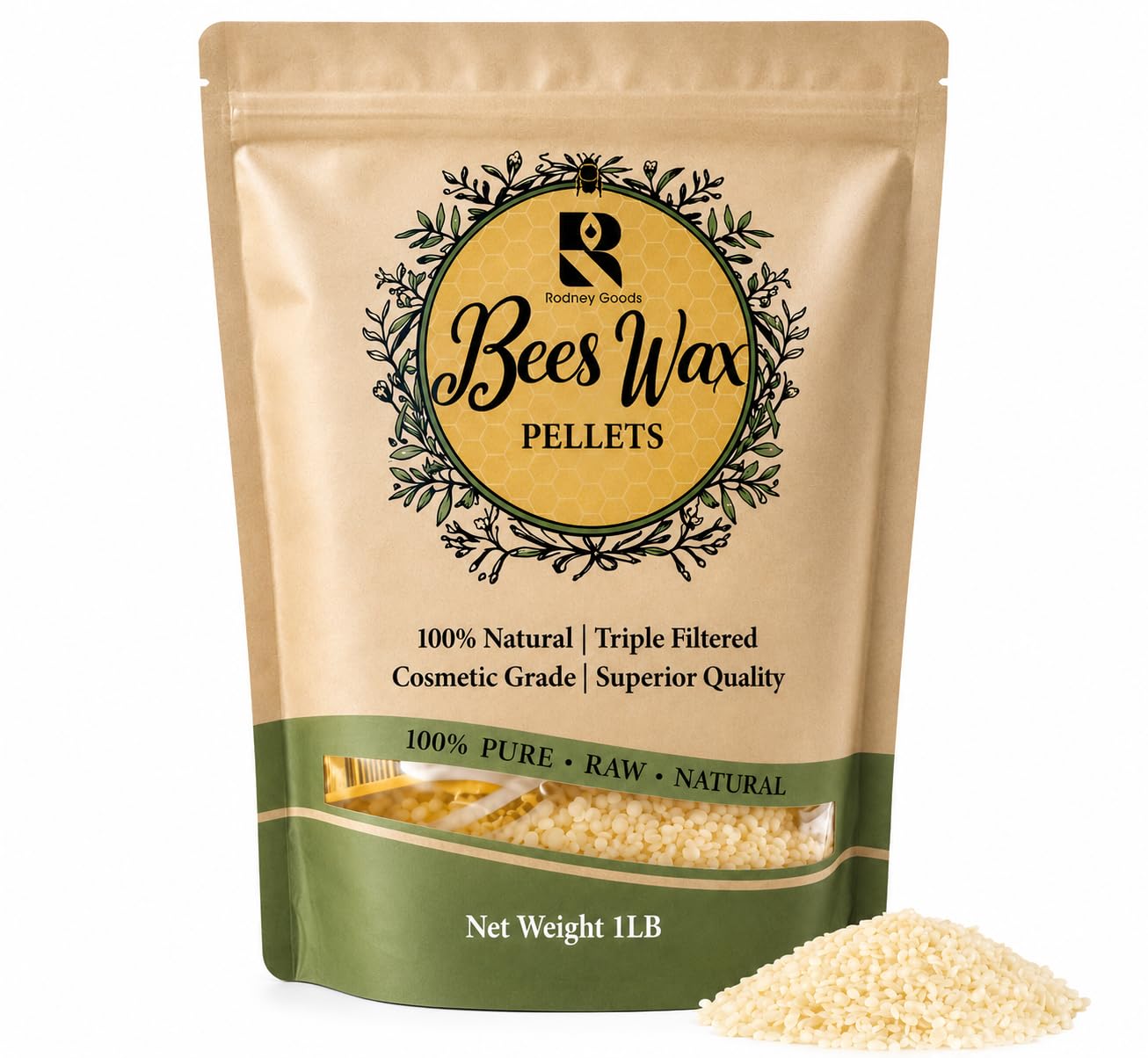 Granulés de cire d'abeille blanche naturelle cosmétique pour bougies et baumes
