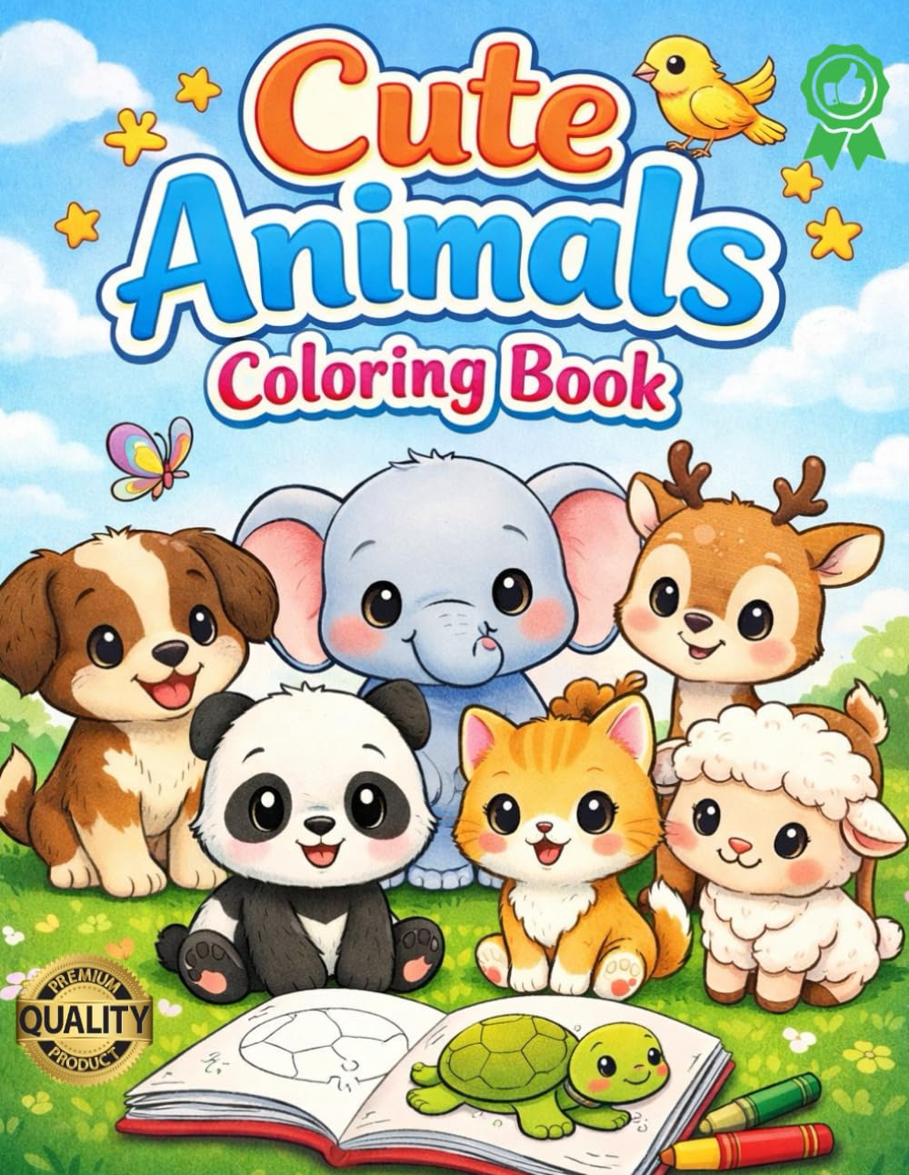 Cute Animals to Color: A children's book about adorable animals with simple and educational illustrations