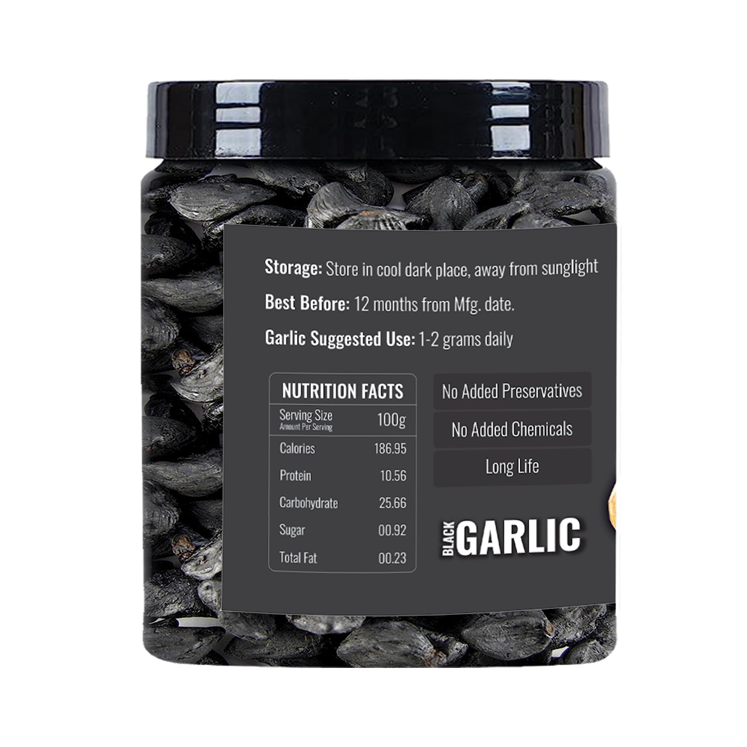 NatureOnus Black Garlic 100g (Lehsun) | A Grade Cloves | Ready to Eat | Highly Nutritious | Miracle Vegetable Super Food | Without Any Preservatives Kala Lasun 2