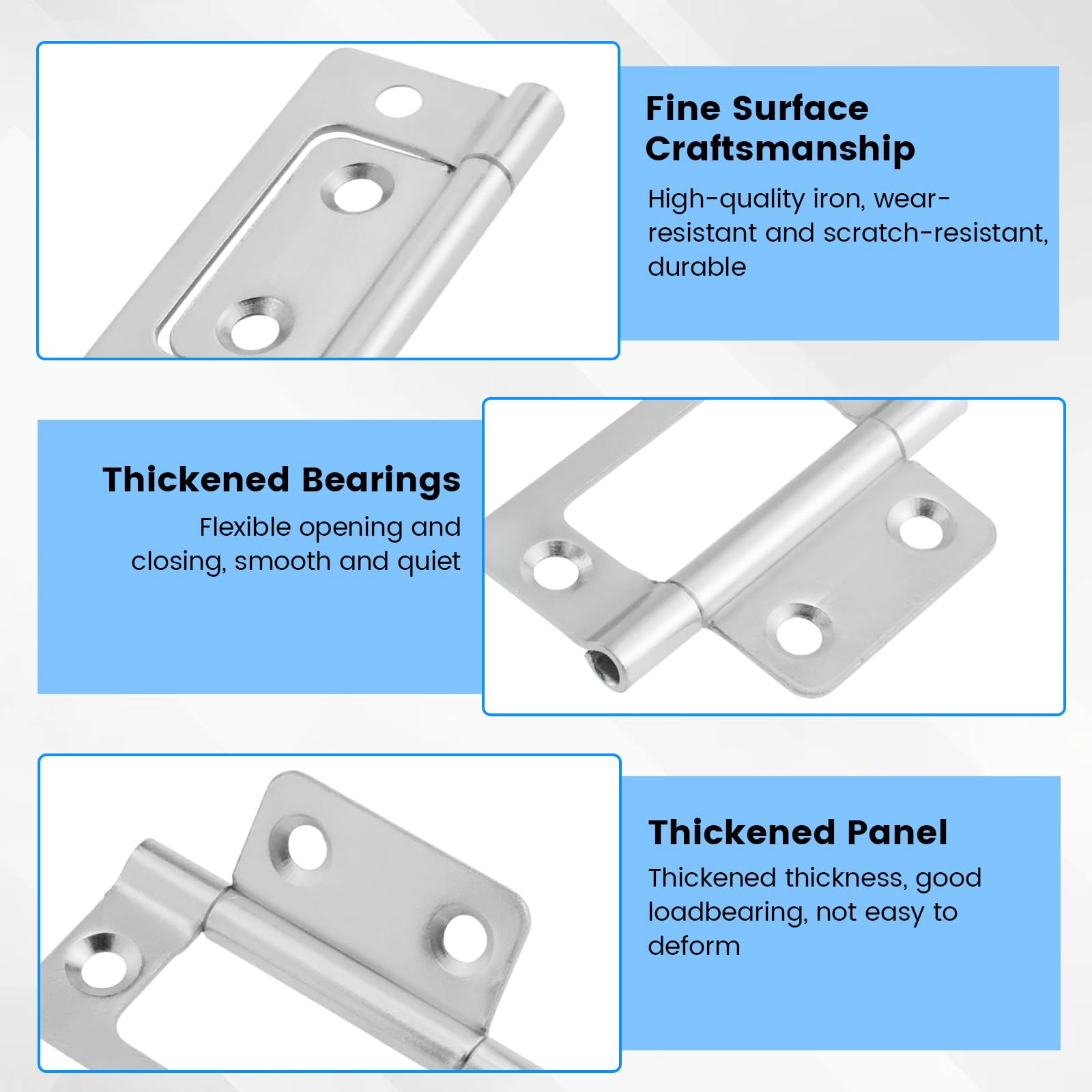 HＡ．Ｊ．Ｍ．Ｈ.K SDTC Tech 4-Pack Non-Mortise Door Hinges Bifold Butt Cabinet
