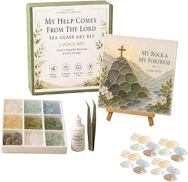 TKNIBEEN Psalms of Comfort & Strength Sea Glass Art Kit,1 pcs D
