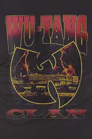 Wu-Tang Clan T Shirt Lightning Infill W Band Logo Official Mens Black Size XXL
