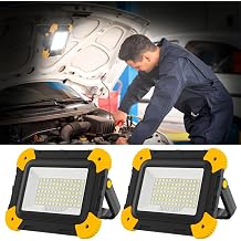 T-SUN Rechargeable LED Work Light,Cordless Work Light,2 Pack | 5 Lighting Modes with 180 Rotating Head, USB-C Rechargeable Design for Job Sites, Garage, Camping, Emergency and Car Repair