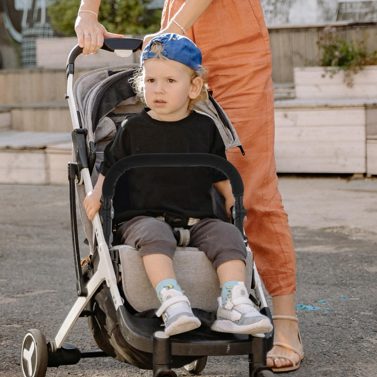 Supvox Einstellbare Kinderwagen GriffverläNgerung Armlehne Universal VerläNgerung FüR Buggy Mit Schwamm Und Kunststoff GriffverläNgerung KinderwagenzubehöR 16.93X11.42X1.18In