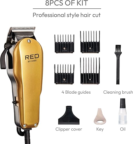 Miniatura 3 de Red by Kiss Cortadora de pelo, cortadora de pelo para corte de pelo profesional, kit de aseo para hombres, corte ultra limpio, kit de 8 piezas