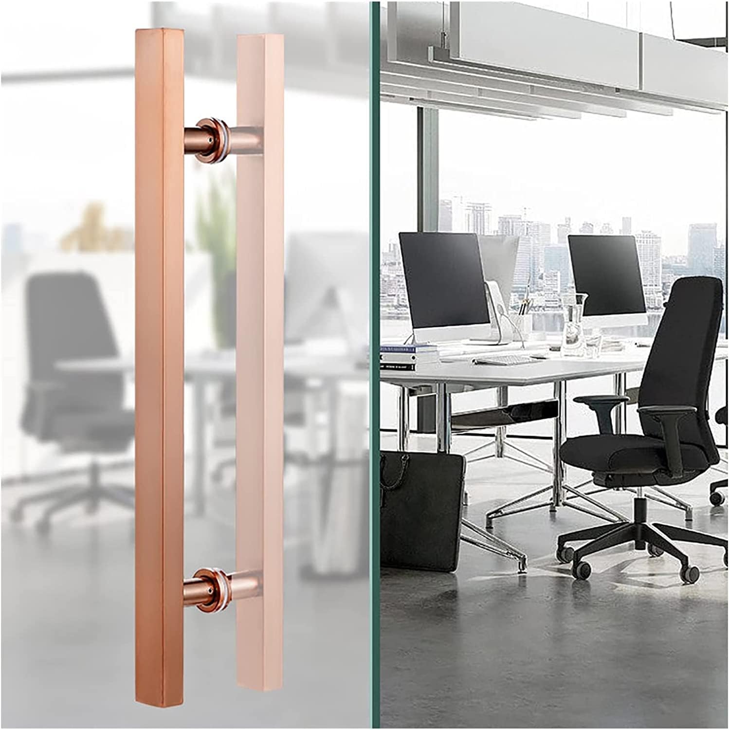 Poignée de porte de grange or rose 50cm tirant de porte entrée commerciale